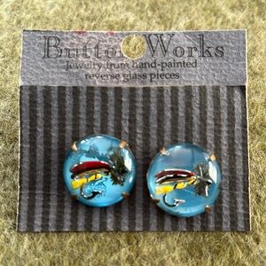 🌻 3/$15 Button Works Fly Fishing Earrings